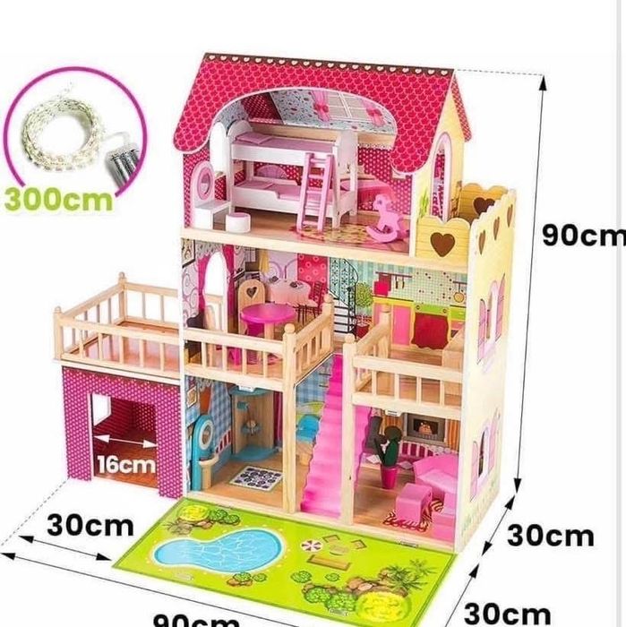 Страхотна къща за кукли с лед осветление Внос Амазпн