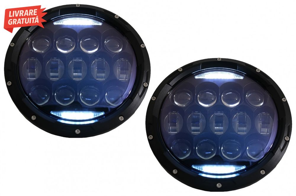 Faruri Full LED CREE Dublu Proiector Halo DRL Jeep Wrangler TJ & JK (1
