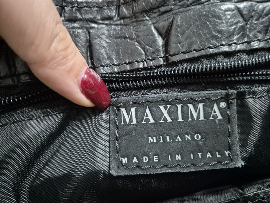 Geanta piele naturala neagra