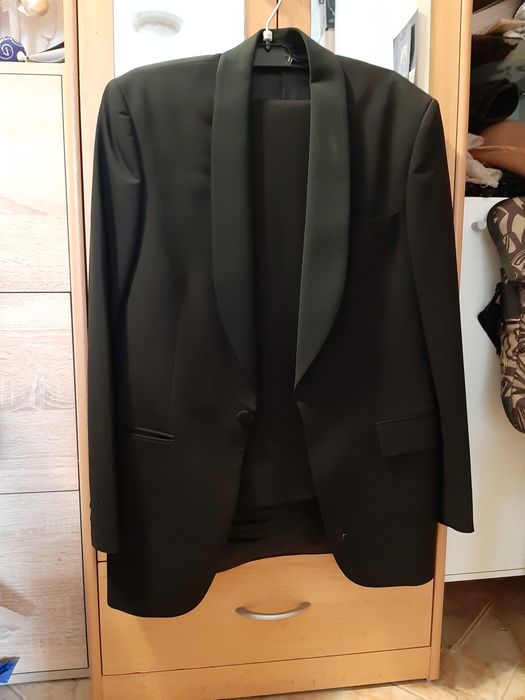 Costum negru barbatesc din Lana+Lycra, Gala, marca Seroussi (Italia)