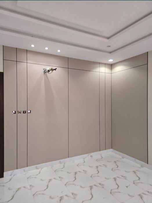 Монтаж бамбуковых панелей, гибкий мрамор, луверов,тв-зона. 
Почему выб