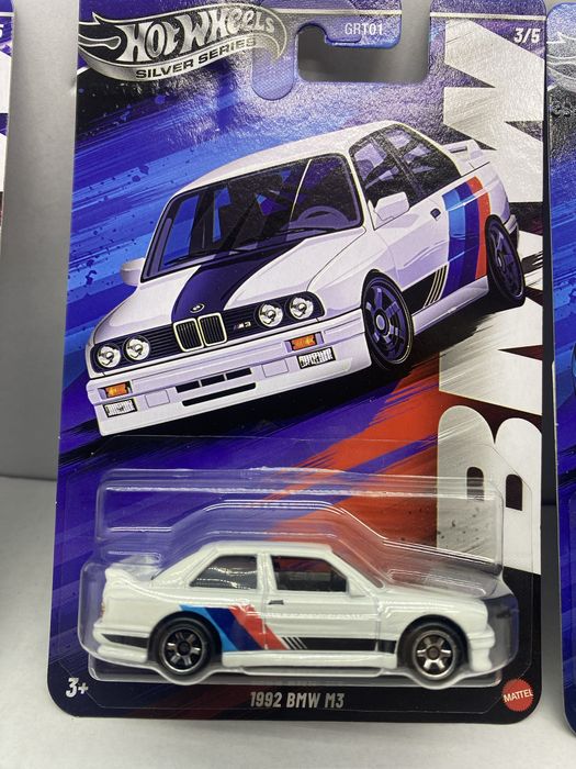 HOT WHEELS SILVER lot 5 machete auto scara 1:64 BMW M1 M2 M3 M4 M5