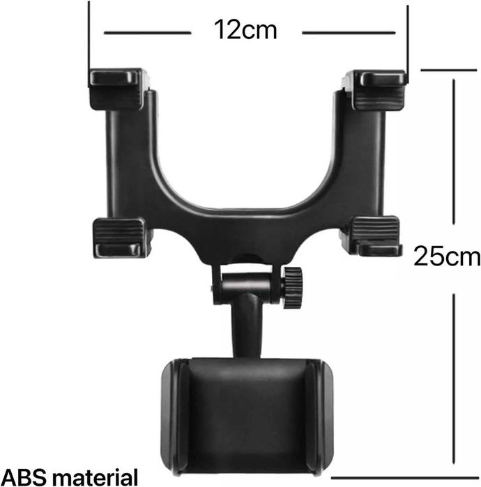 Поставка за телефон за огледало на автомобил 360° - въртяща.