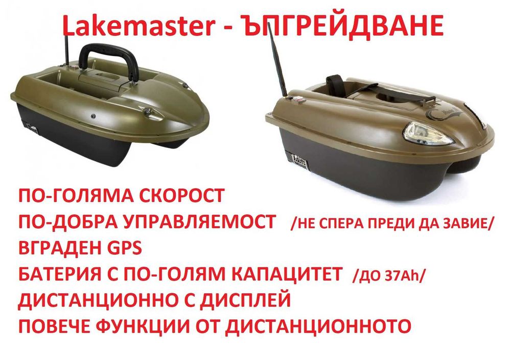 лодка за захранка и разпъване на въдици