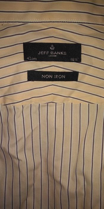 Oferta! Camasa barbateasca Jeff Banks London bej cu dungi, UK. 42