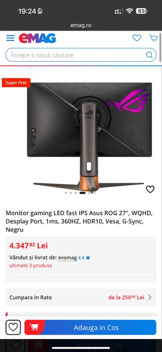 Monitor Asus Rog 360hz