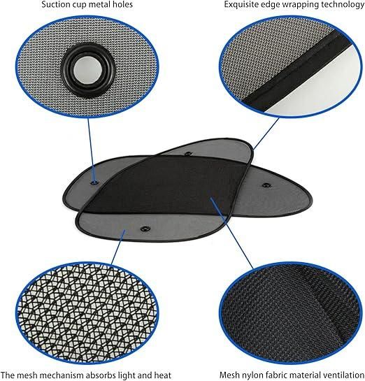 Сенник за странични стъкла за кола с мрежа 65х38см.
