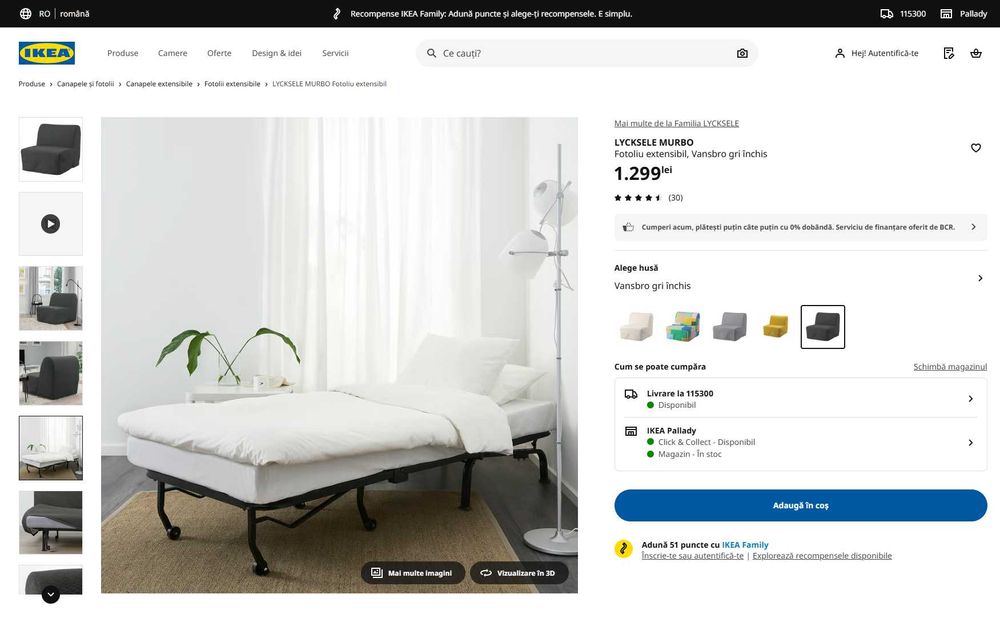 Fotoliu extensibil IKEA