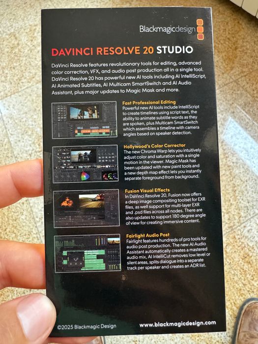 Софтуер за монтаж и грейдинг DaVinci Resolve Studio 20+