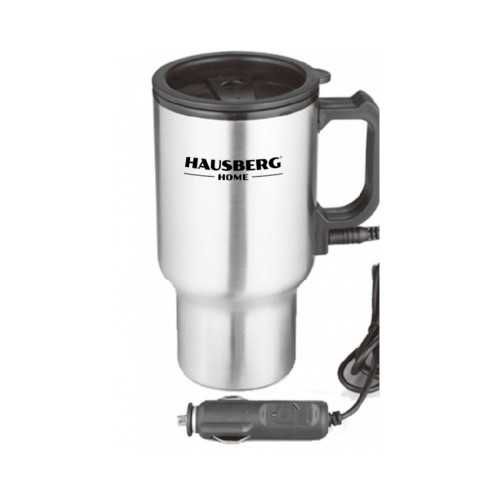 Автомобилен термос Hausberg HB-1460 – 450ml електрически, загряване до 70°C, 12V запалка