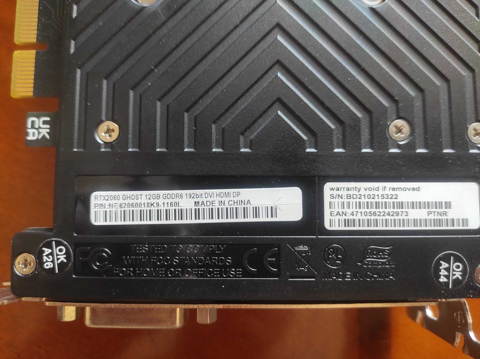 Видеокарта Gainward GeForce RTX 2060 GHOST 12 ГБ