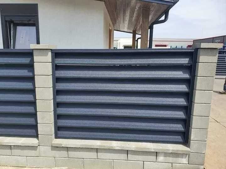 Garduri si porti stil jaluzea, sipca metalica, tabla cutata