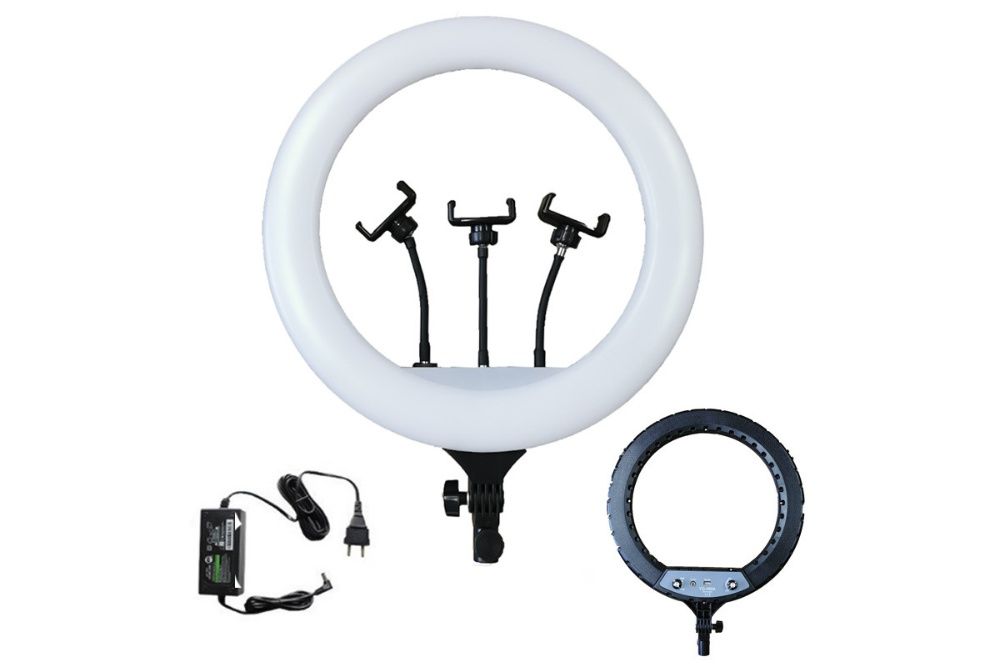 Ring Light 46cm, Lampa circulara LED cu trepied si suport-vlog, makeup