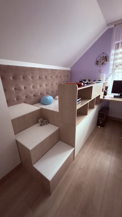 Mobilier pat + saltea, scari pat - depozitare