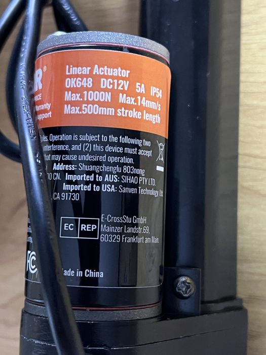 Actuator liniar 12V, cursa de 500 MM, 1000N(100 Kgf),NOU