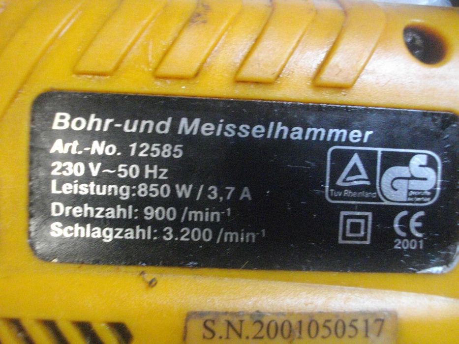 850W Mannesmann 12585 Немски Перфоратор Къртач Отличен с 5 броя шила