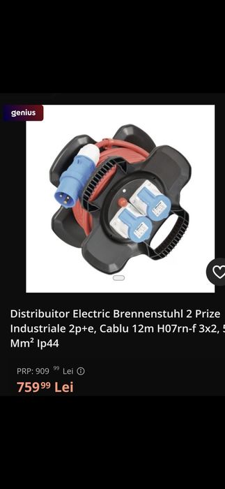 Distribuitor Electric Brennensthul 2 Prize industriale 2 p+e , 12 m