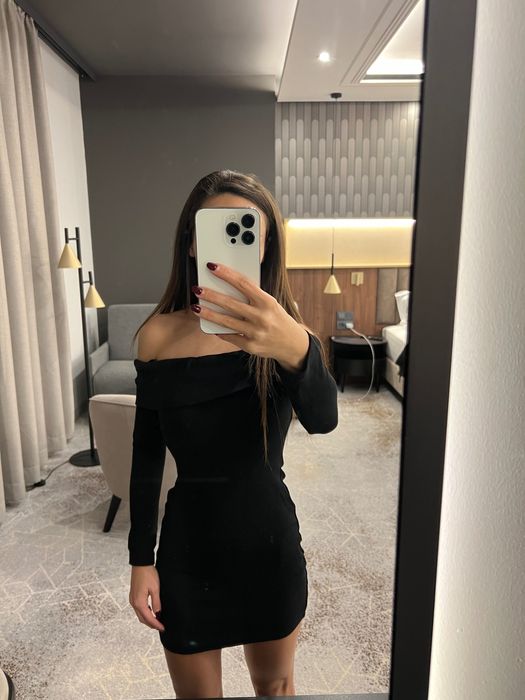 Къса черна рокля Megz