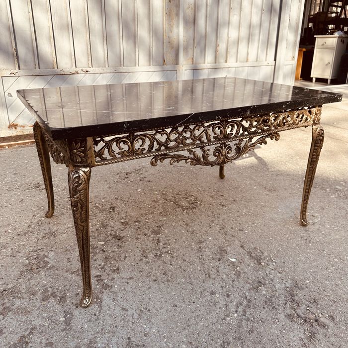 Антична холна маса барок / Луи XV стил с мраморен плот