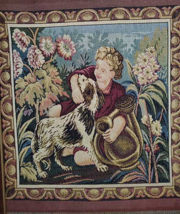 Superba tapiserie franceză lucrata integral manual,lucrare încadrata I