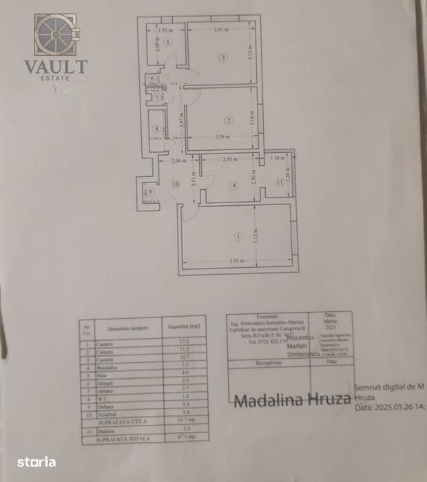 Apartament 3 camere - CENTRALA PROPRIE - zona RAHOVA
