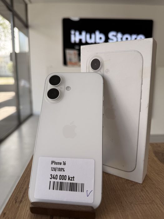 iPhone 16•128GB/100%Whitе Айфон 16•128Гб/100%Ақ