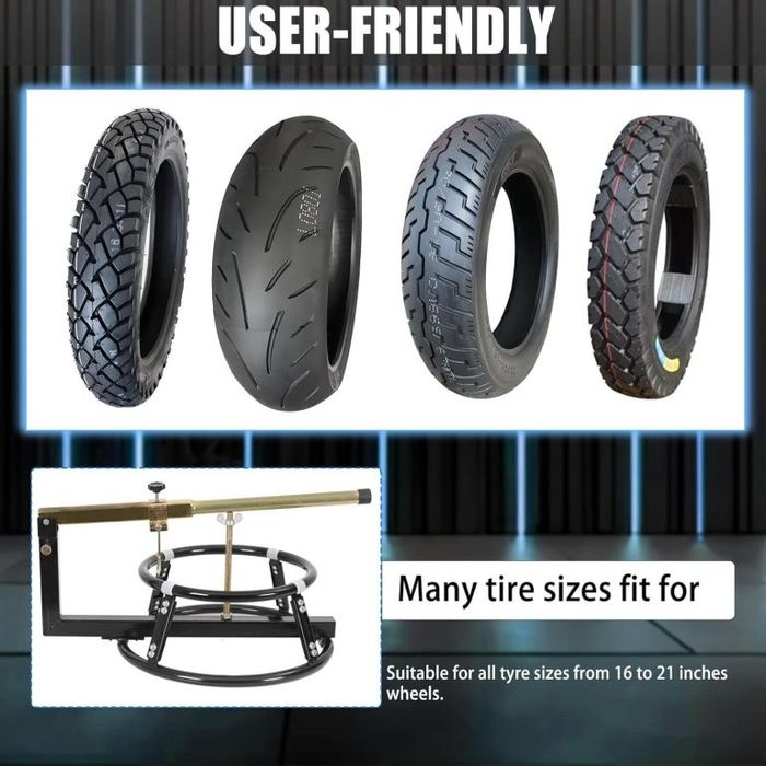 Стойка за демонтаж на гуми за мотор 16–21″ – ръчна машина