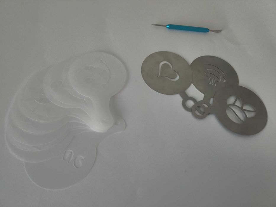 Stilou barista latte art + forme decorare cafea