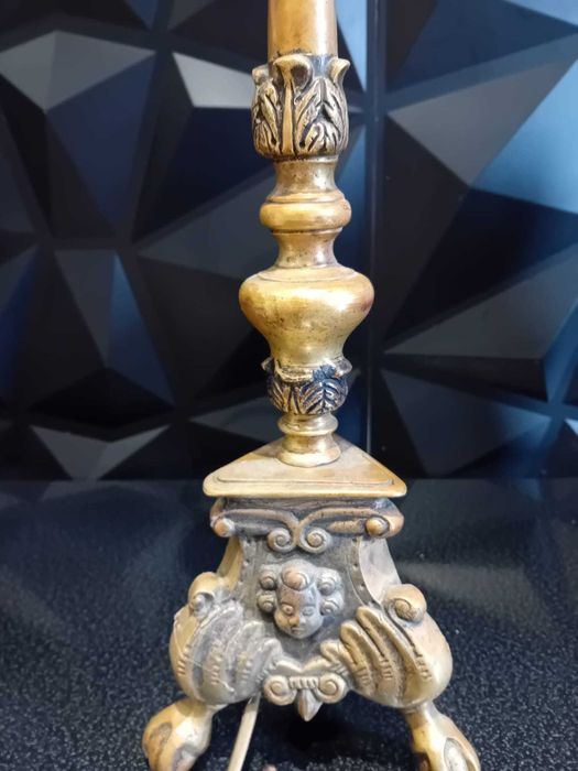 Lampă veche suedeza din bronz