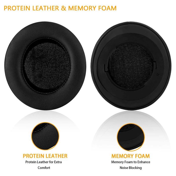 Set 2 bureti + Banda superioara pentru casti Razer Kraken Pro V2 / Kraken 7.1 V2, Over-Ear - Negru, Spuma cu memorie, Piele ecologica