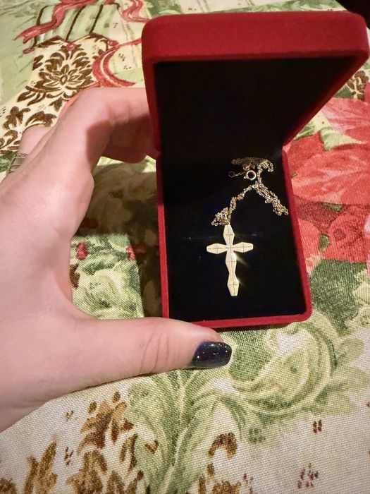 Cruciulita aur cu pandantiv aur inscriptionat