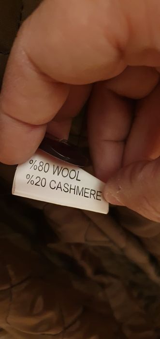 Vand palton dama elegant,lung,nou,maro,lana/cașmir,cu blana naturala