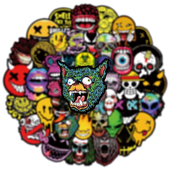 Стикери за декорация-50 бр Sceletons,Skulls,Horror/Черепи,Скелети,Пънк