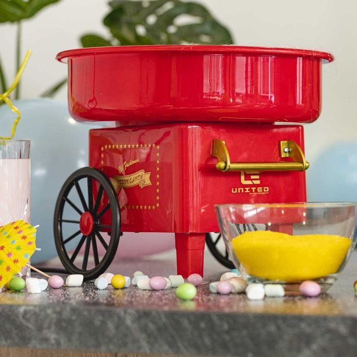 Машина за захарен памук United Entertainment 02420, 30 x 25 cm червена