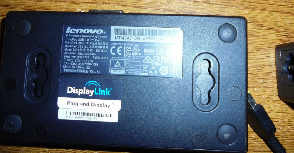 Vand Lenovo ThinkPad USB3.0 Pro dock 40A7