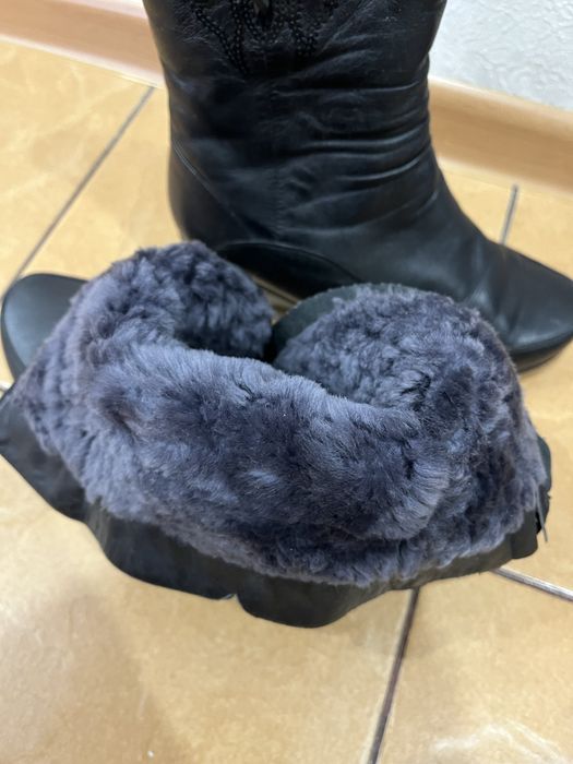 Сапоги кожанные зима