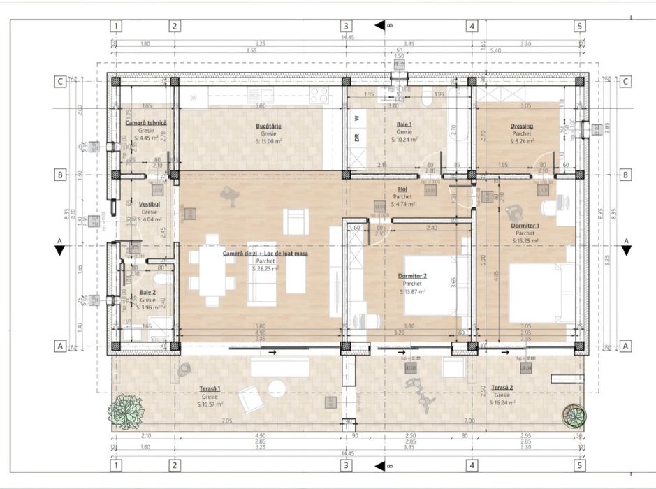 Casă pe un nivel, Zona  Str. Soarelui