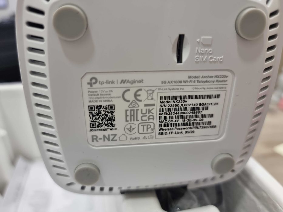 Безжичен рутер TP-Link NX220v, 5G, Wi-Fi 6, 4,67 Gbps,