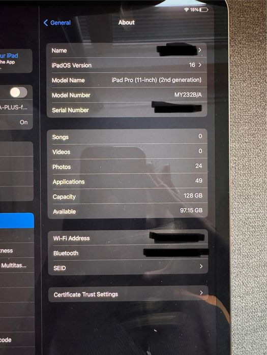 Vand IPAD pro 11 inch, 2nd Gen