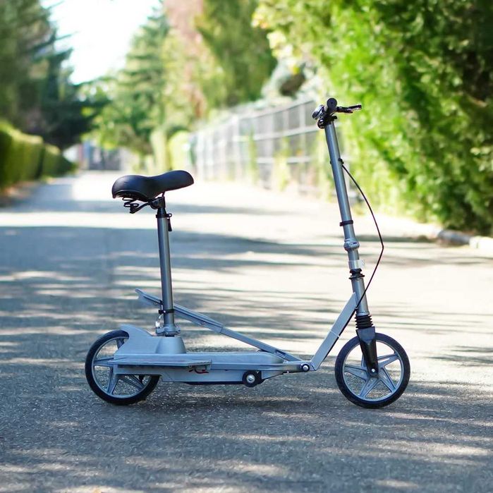 Trotineta Kinderauto Pegasus, cu pedale si scaun,  pliabila GREY