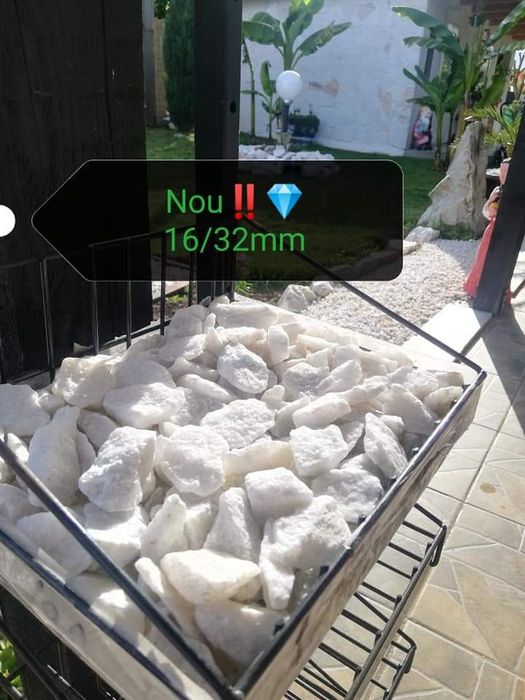 Piatră Decorativă,Marmură Albă  pentru Amenajari Gradini,Spatii Verzi