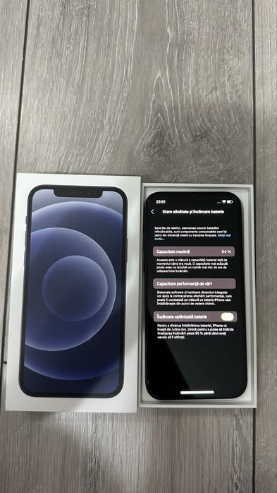 Vand Iphone 12 blue- 128 GB, 84% baterie, stare foarte bună.
