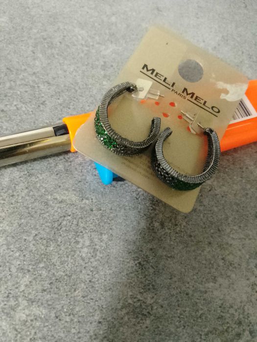 Cercei strass verde Meli Melo