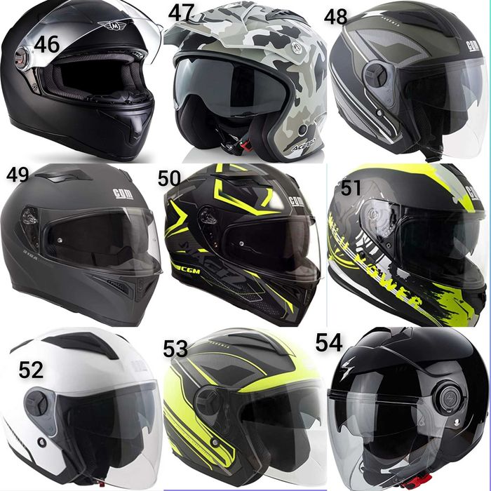 Каски за мотори, разнообразие от над 90 модела