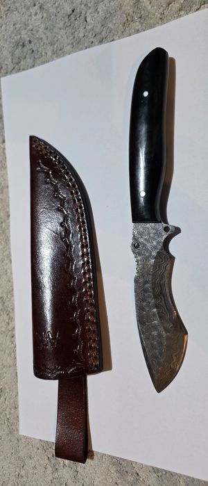 Cutit Vânătoare Bushcraft Damascus & Buffalo Horn