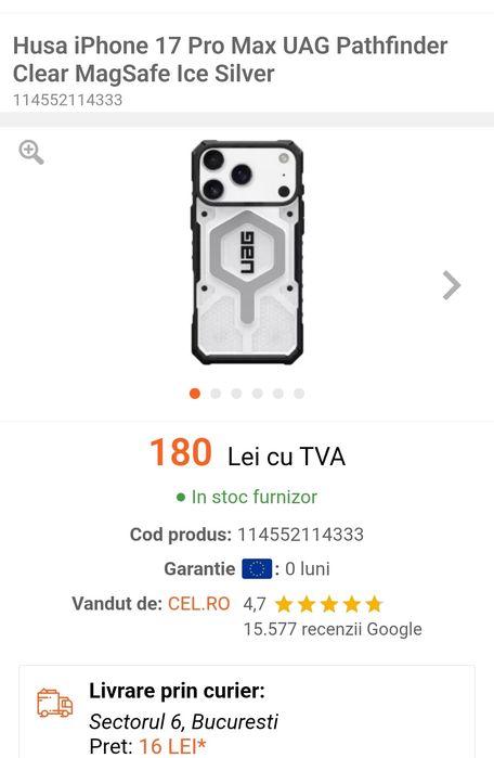 Cadou husa Pachet doua huse iPhone 17 Pro Max/18 Pro Max TechWoven/UAG
