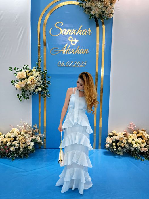 Синий повседневние платье