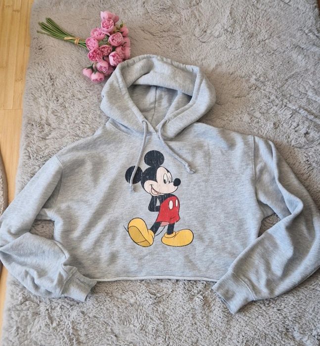 Crop hoodie, imprimeu Disney, Bershka