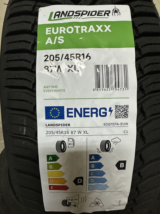 Нови всесезонни гуми LANDSPIDER EUROTRAXX A/S 205/45R16 87W XL БОРД 2054516