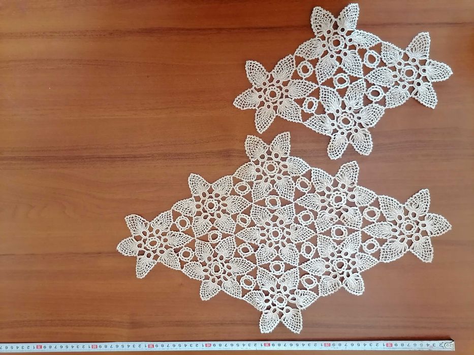 Малки покривки плетени на една кука от 25см до 110см